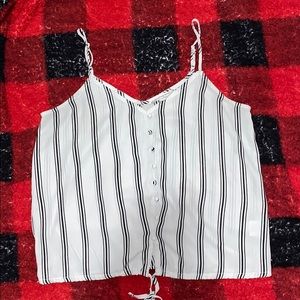 White/Black striped blouse